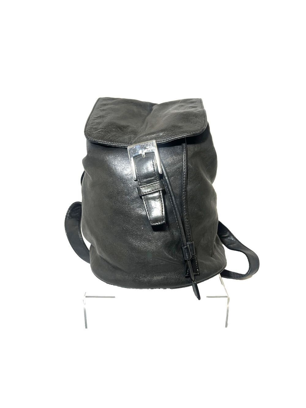 vintage DKNY Donna Karan leather backpack Y2K